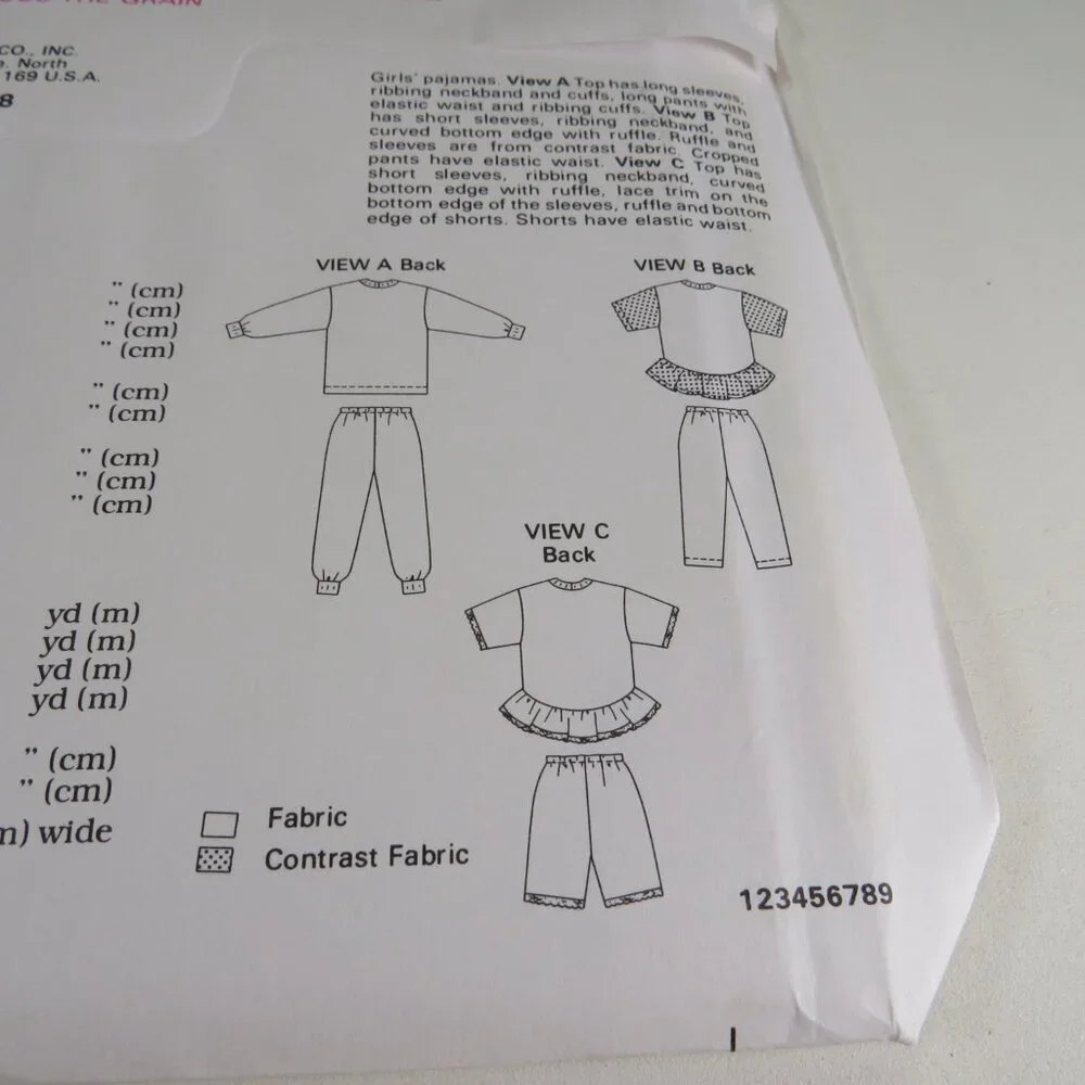 Kwik Sew 2188 Kids Clothing Pattern UNCUT Girls Night shirt pants 8-14